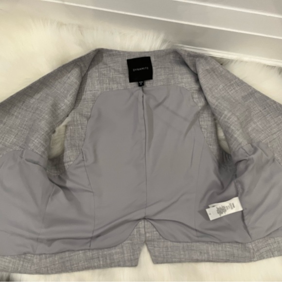 Dynamite | Millie Tailored 4 Button Vest, Heather Light Grey, XS - Picture 7 of 11
